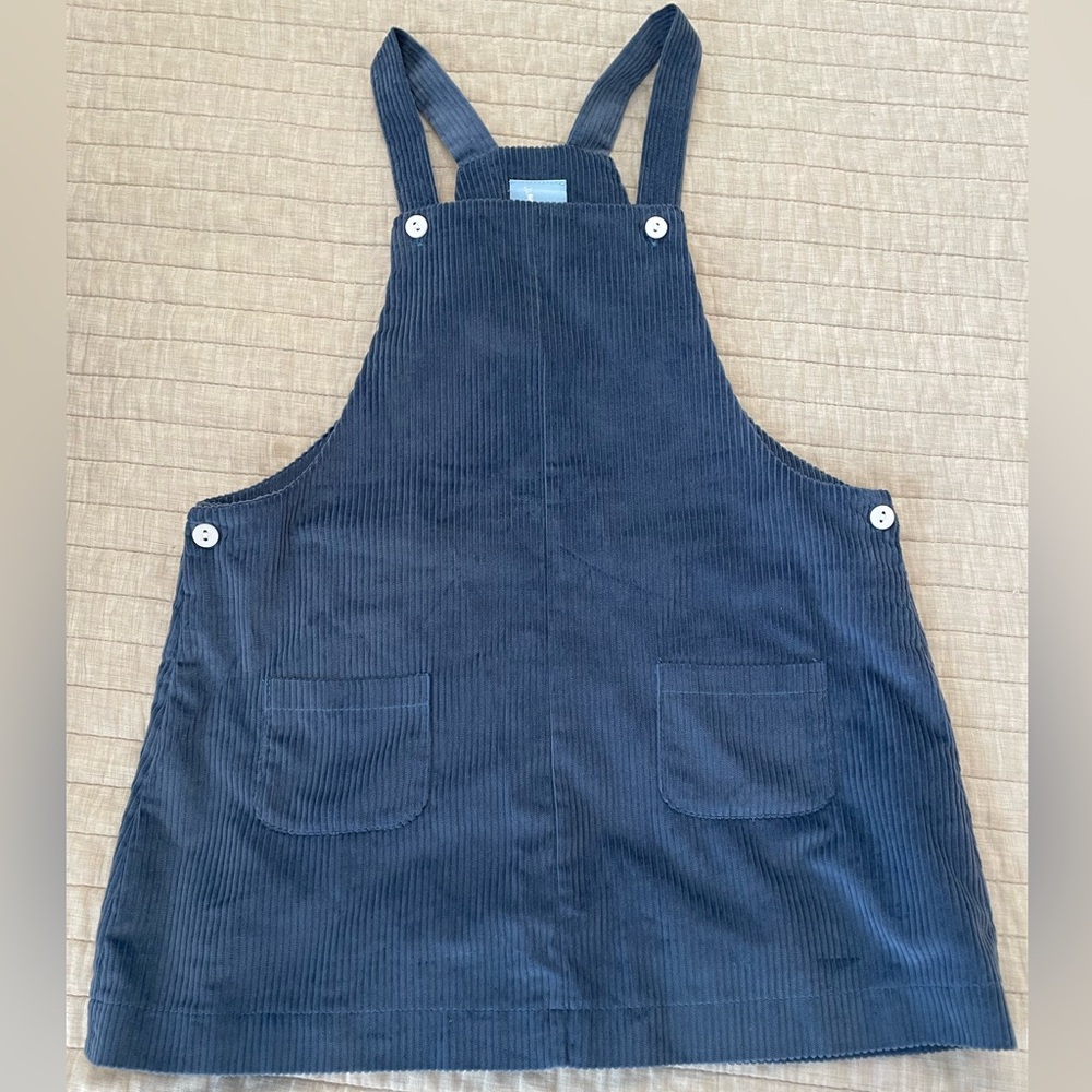 Navy Corduroy Pinafore Jumper Dress Bella Bliss 6 EUC (runs small )